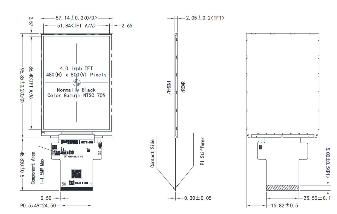 4-inch ultra-low temperature TFT LCD 480x800 IPS industrial-grade LCD display specification.jpg