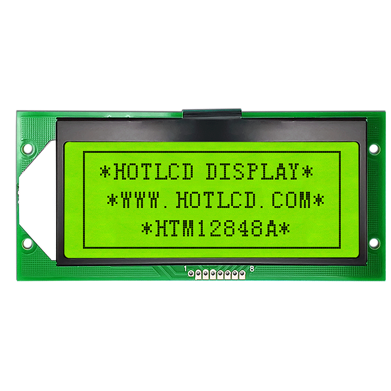 128X48 Graphic LCD Module | STN+ Yellow/Green Display with Green Backlight