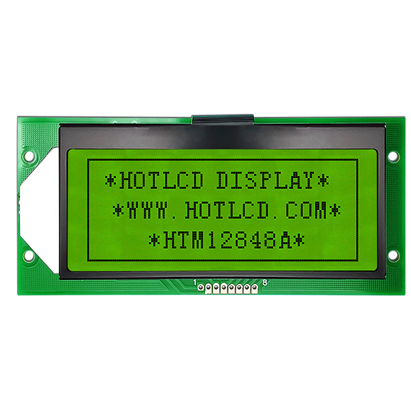 128X48 Graphic LCD Module | STN+ Yellow/Green Display with Green Backlight