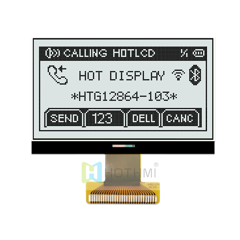 3.1inch 128X64 Graphic COG LCD | FSTN+ Display with White Side Backlight