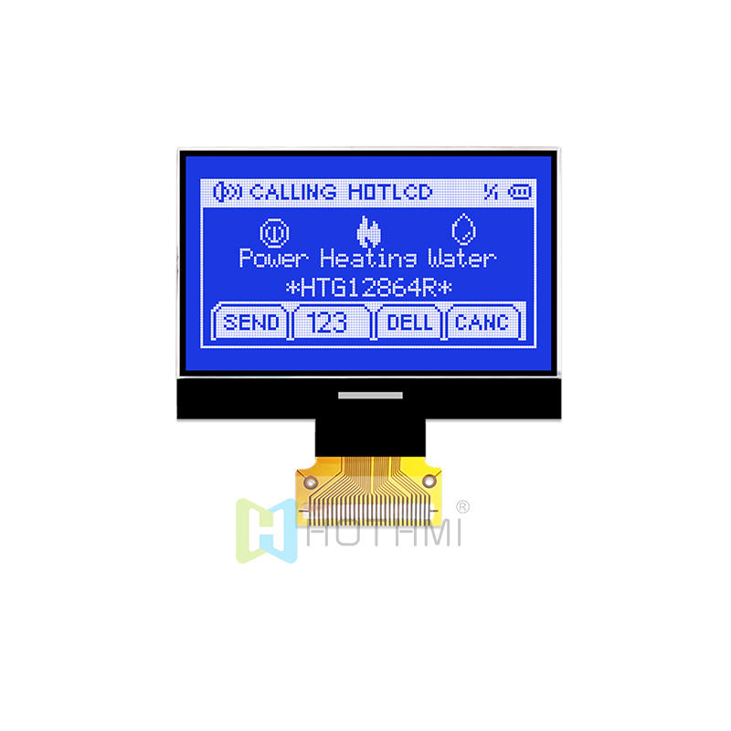2inch 128X64 Graphic COG LCD | STN - Blue Display with White Side Backlight