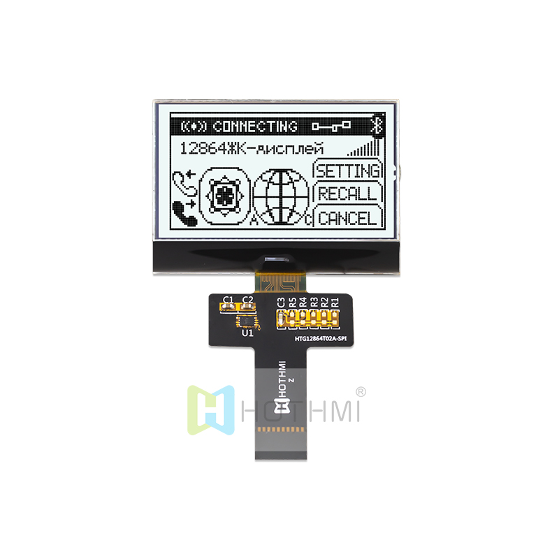 2.2inch 128x64 Graphics COG LCD FSTN+ display with white side backlight