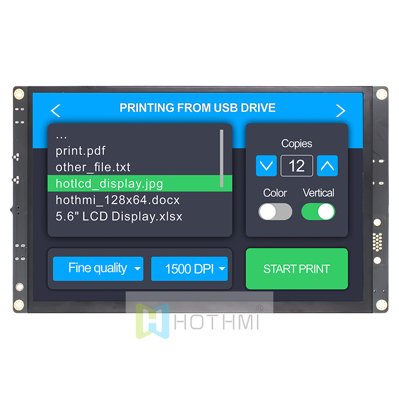 10.1 inch high-brightness 1280x800 pixel TFT color LCD module with HI driver board/optional capacitive touch