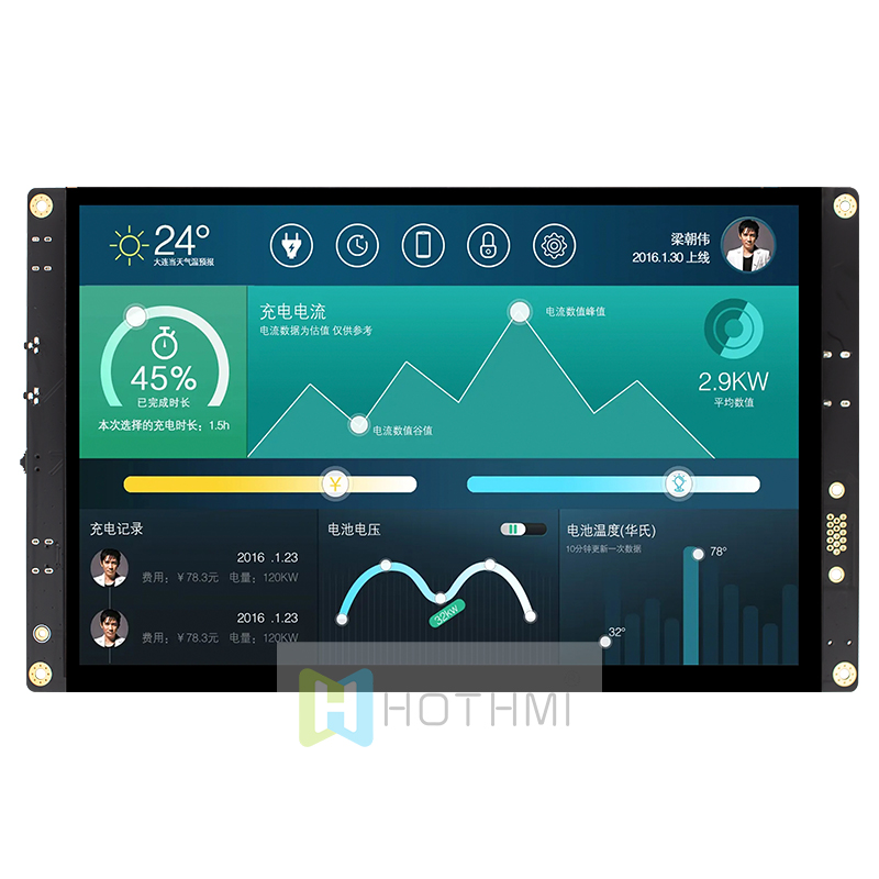 10.1-inch IPS full viewing angle high brightness 1280x800 pixel TFT color LCD module with HI driver board/with capacitive touch