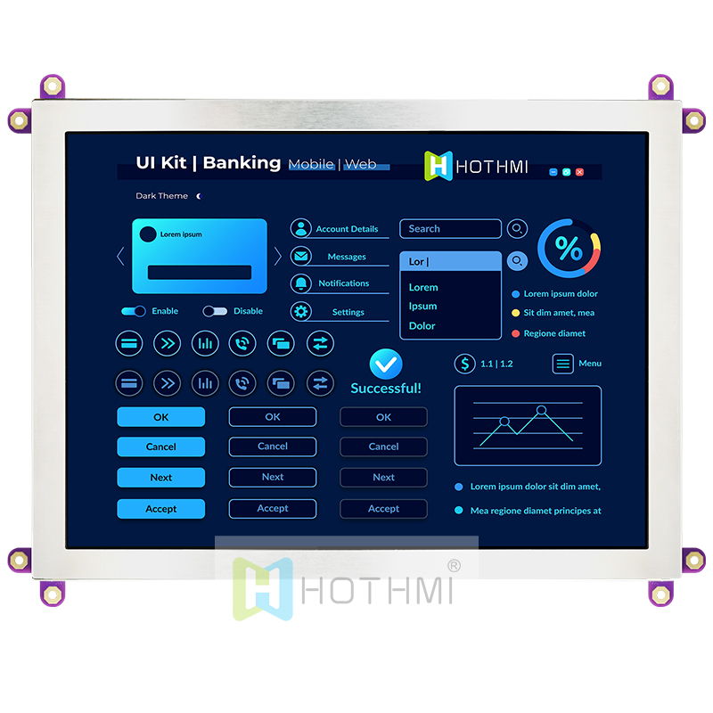 8.0 inch 1024x768px TFT color LCD module with HI driver board/optional touch function