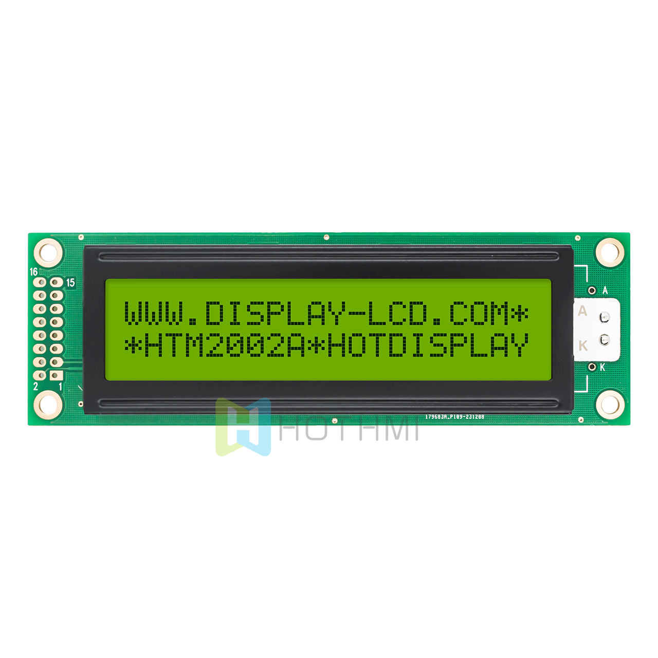 Arduino | 2X20 character monochrome LCD Module| STN yellow/green display with yellow/green backlight | 5.0V