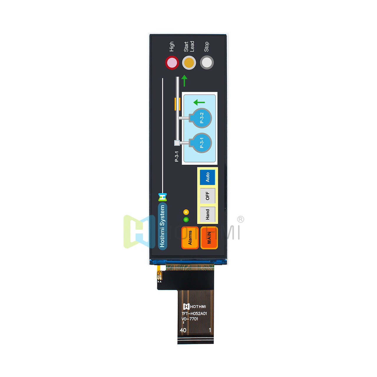 5.2-inch strip TFT LCD module/IPS full viewing angle/416x1280 dot matrix/RGB interface/NV3049F/readable under sunlight