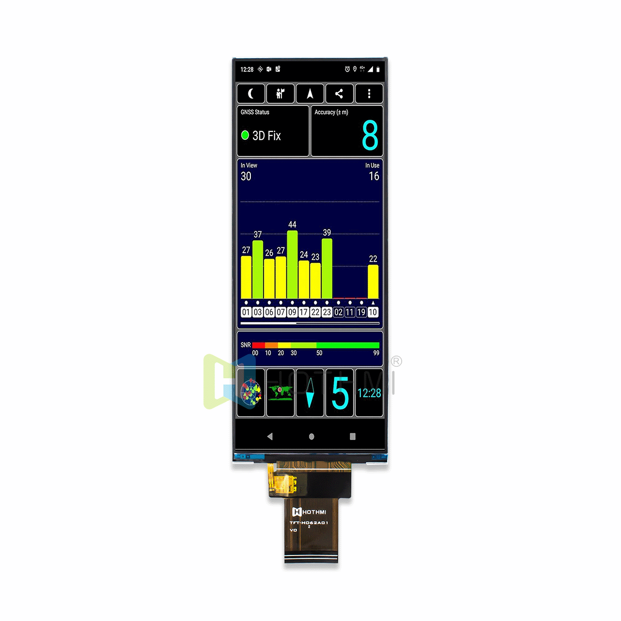 Full viewing angle IPS/6.2-inch TFT LCD module/360x960 dot matrix color screen module/RGB interface ST7701S/STM32