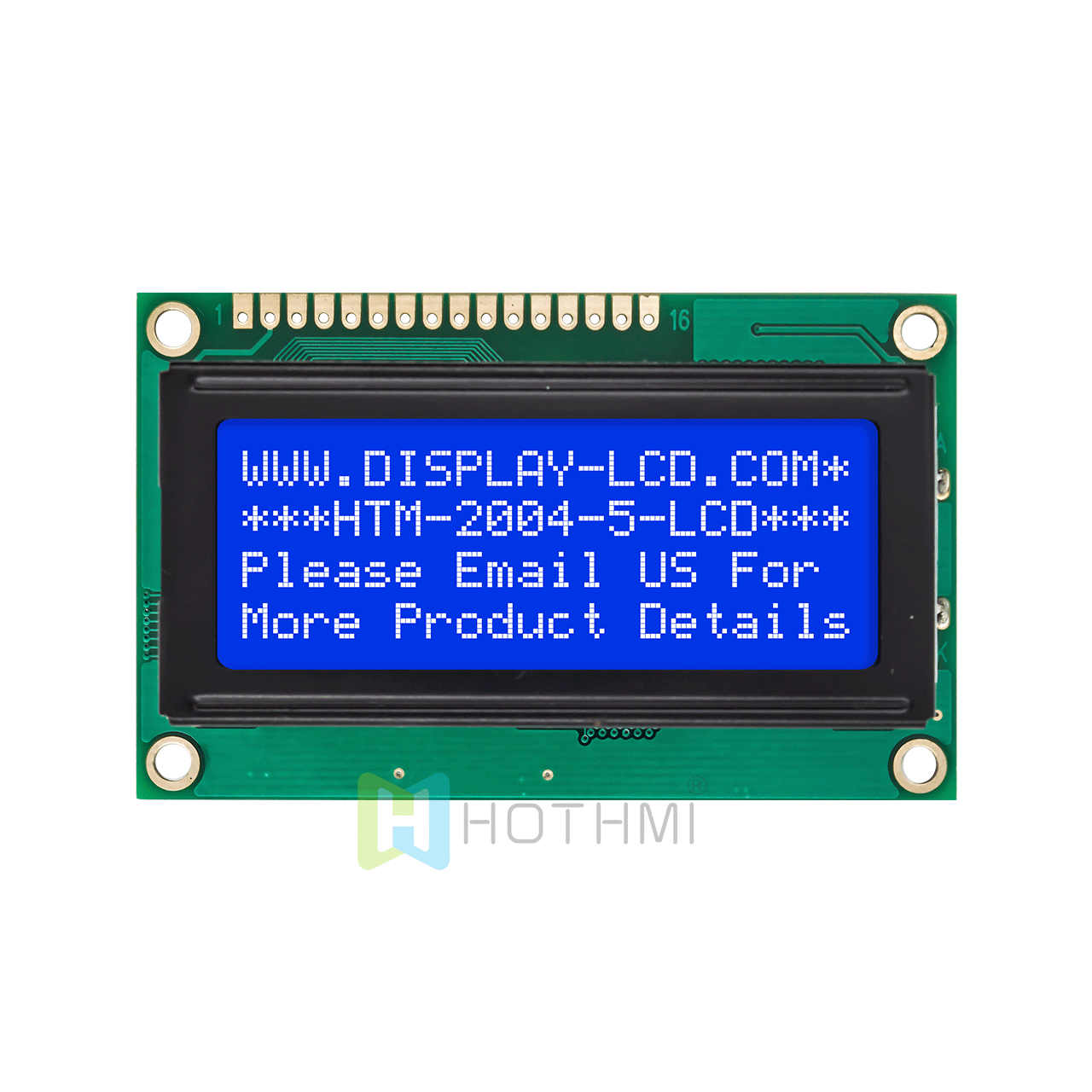 5.0v/4X20 monochrome character LCD module/STN negative display/white backlight/Arduino/full transflective LCD display/blue background with white characters
