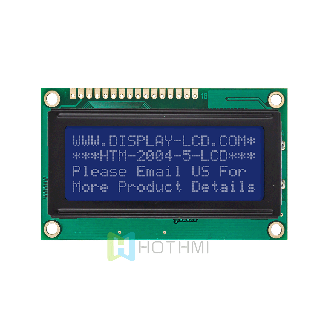 5.0v/4X20 monochrome character LCD module/STN negative display/white backlight/Arduino/full transflective LCD display/blue background with white characters