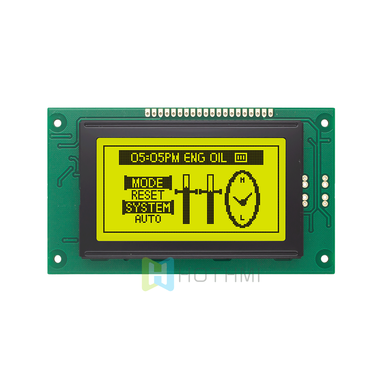 3.2"128X64 monochrome graphic LCD module | with yellow-green backlight | STN gray positive display | MCU interface or custom interface | Adruino | 5.0v