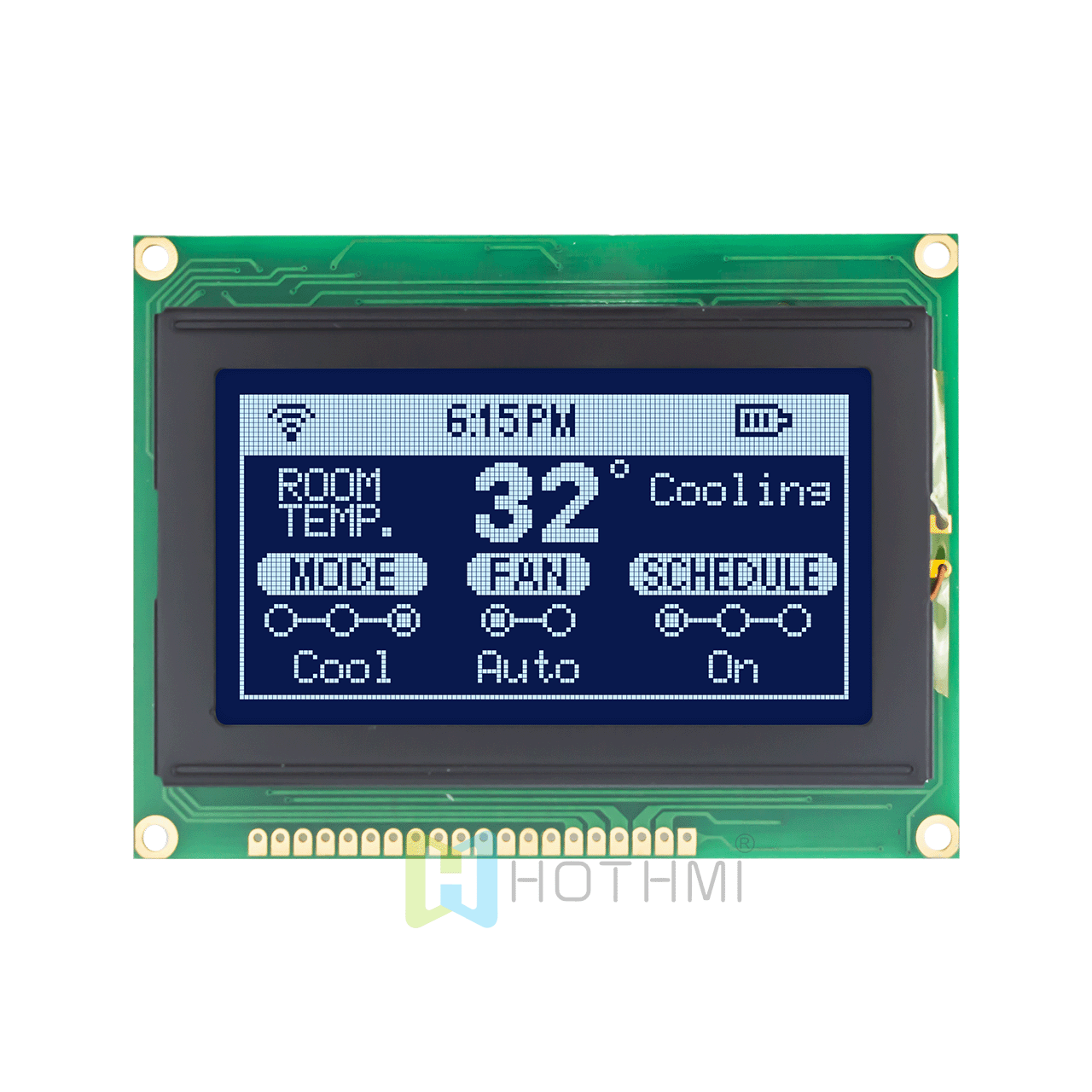 3.2-inch grayscale graphic display/128x64 graphic LCD module/DSTN negative display white backlight/KS0108+KS0107 or compatible/5.0v/translucent polarizer