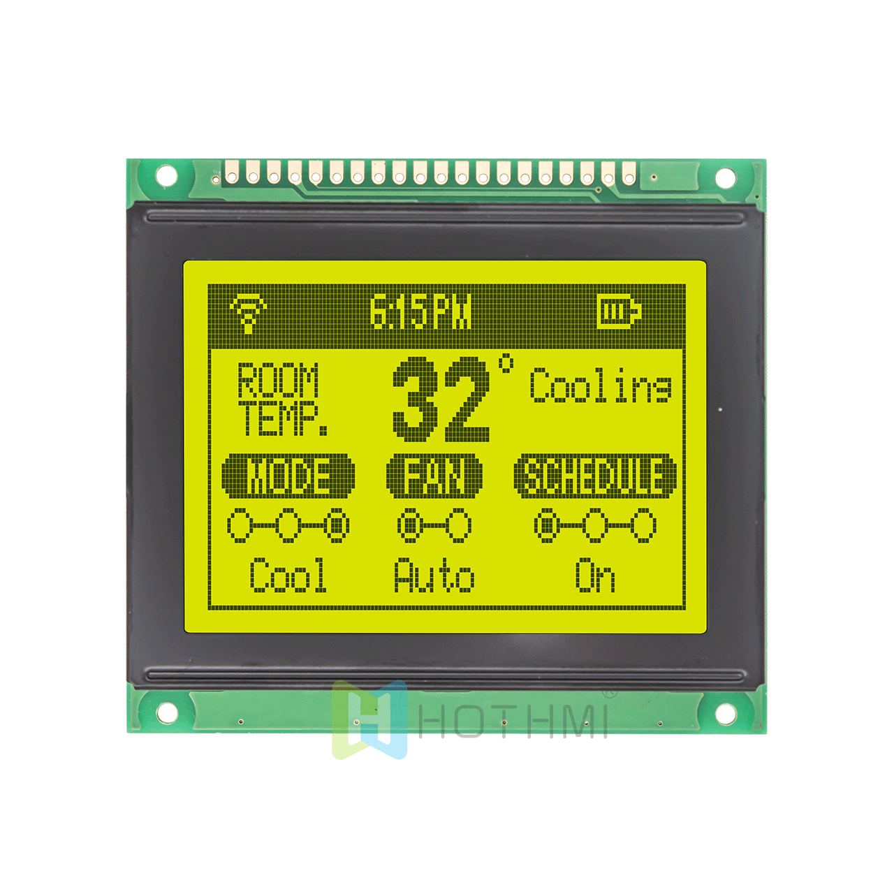 3" Yellow Green Graphic LCD Display/128x64 Graphic LCD Display Module/For Arduino/KS0108 or compatible