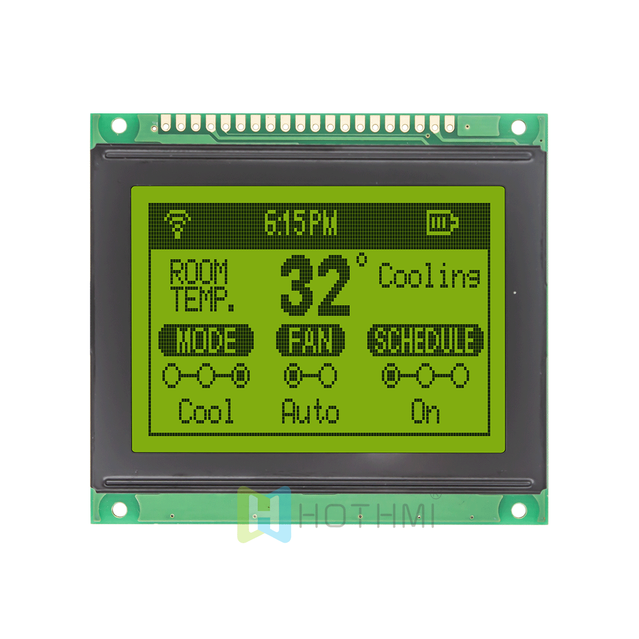 3" Yellow Green Graphic LCD Display/128x64 Graphic LCD Display Module/For Arduino/KS0108 or compatible