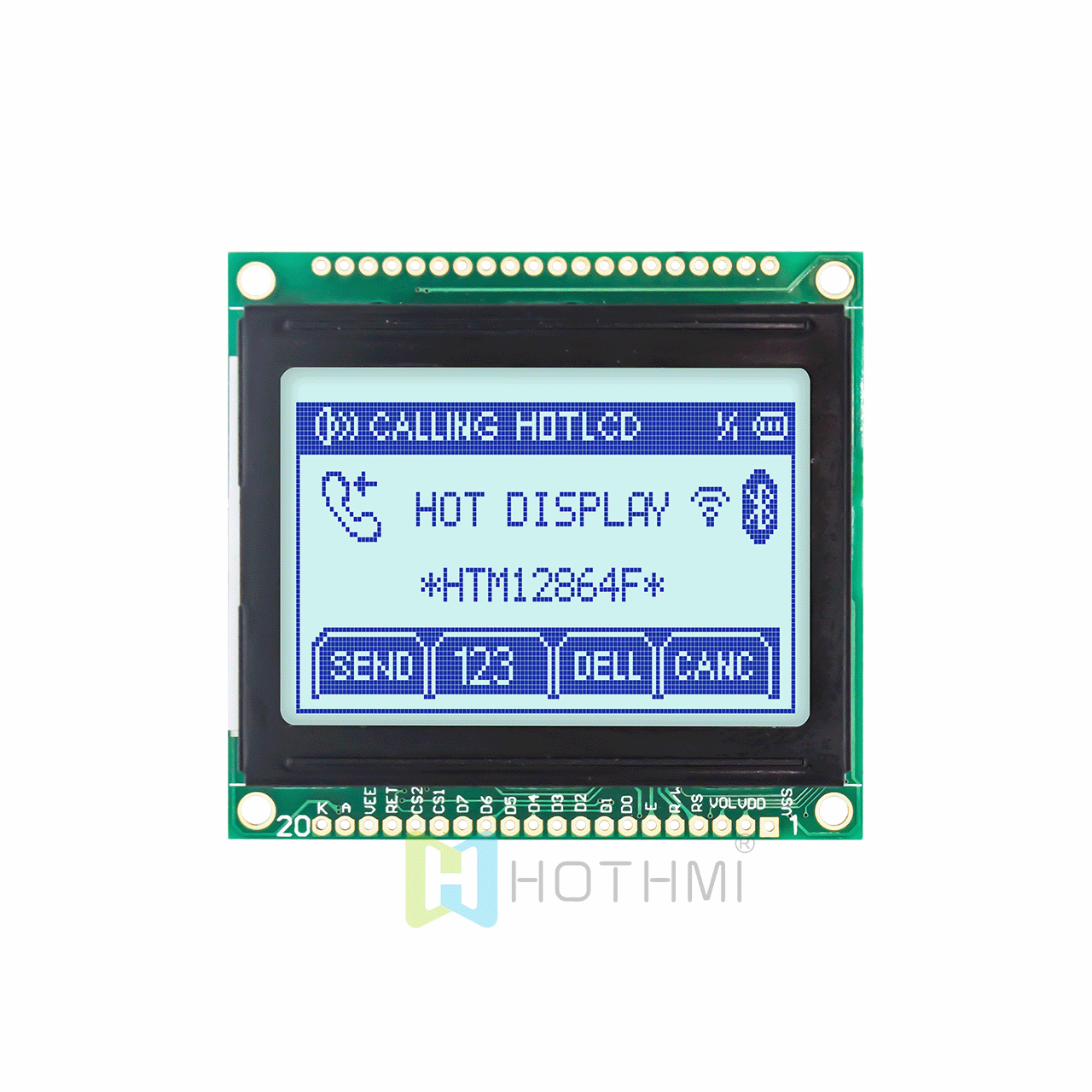 2.0-inch LCD128x64 graphic dot matrix module/STN gray film white backlight/Adruino/5.0V