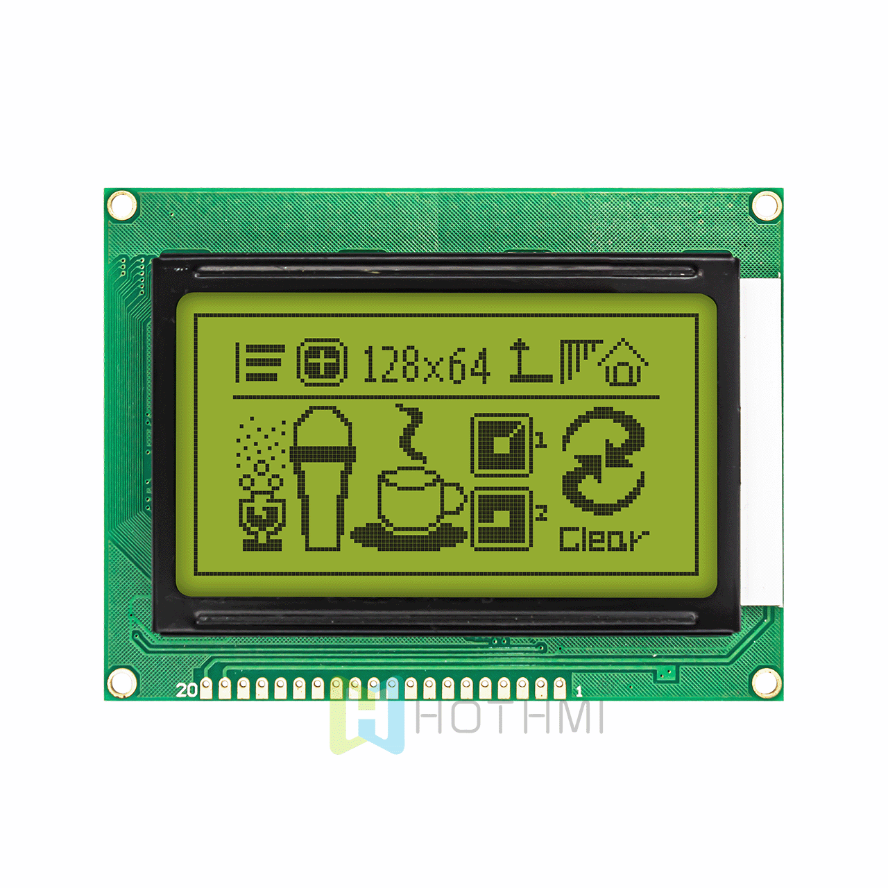 3.2 inch  Graphic LCD 128x64 | ST7920 | MCU Graphics Module Display | 12864 Graphic LCD Module | 5.0v | Adruino