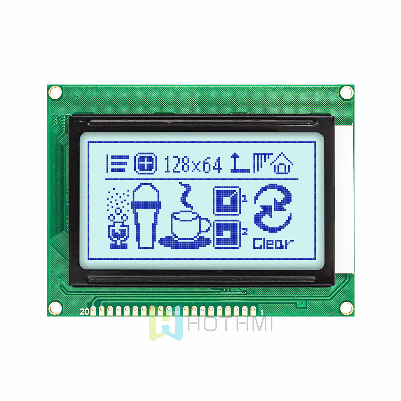 3.2-inch low-costwhite backlight | 128x64 graphic LCD module | ST7920 | MCU interface | for Arduino