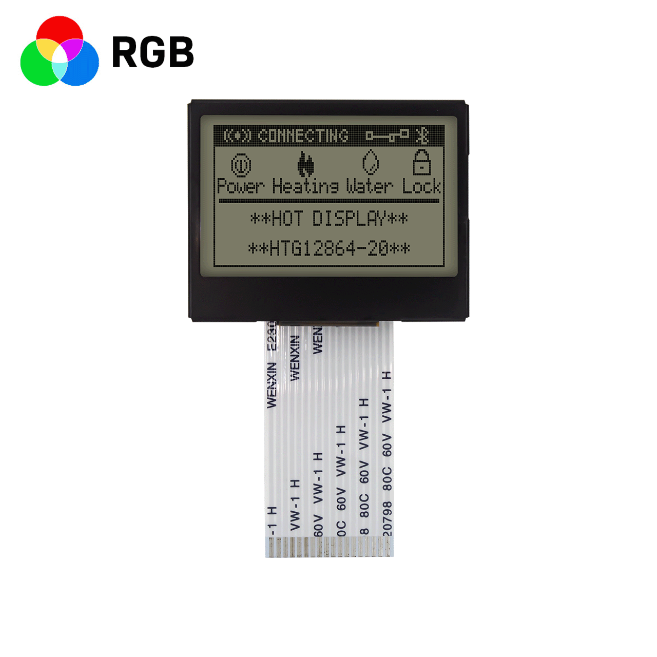 1.7-inch LCD12864 industrial control LCD screen/LCM128x64 graphic dot matrix LCD module/RGB red, green and blue backlight/FSTN front display/fully transparent polarizer
