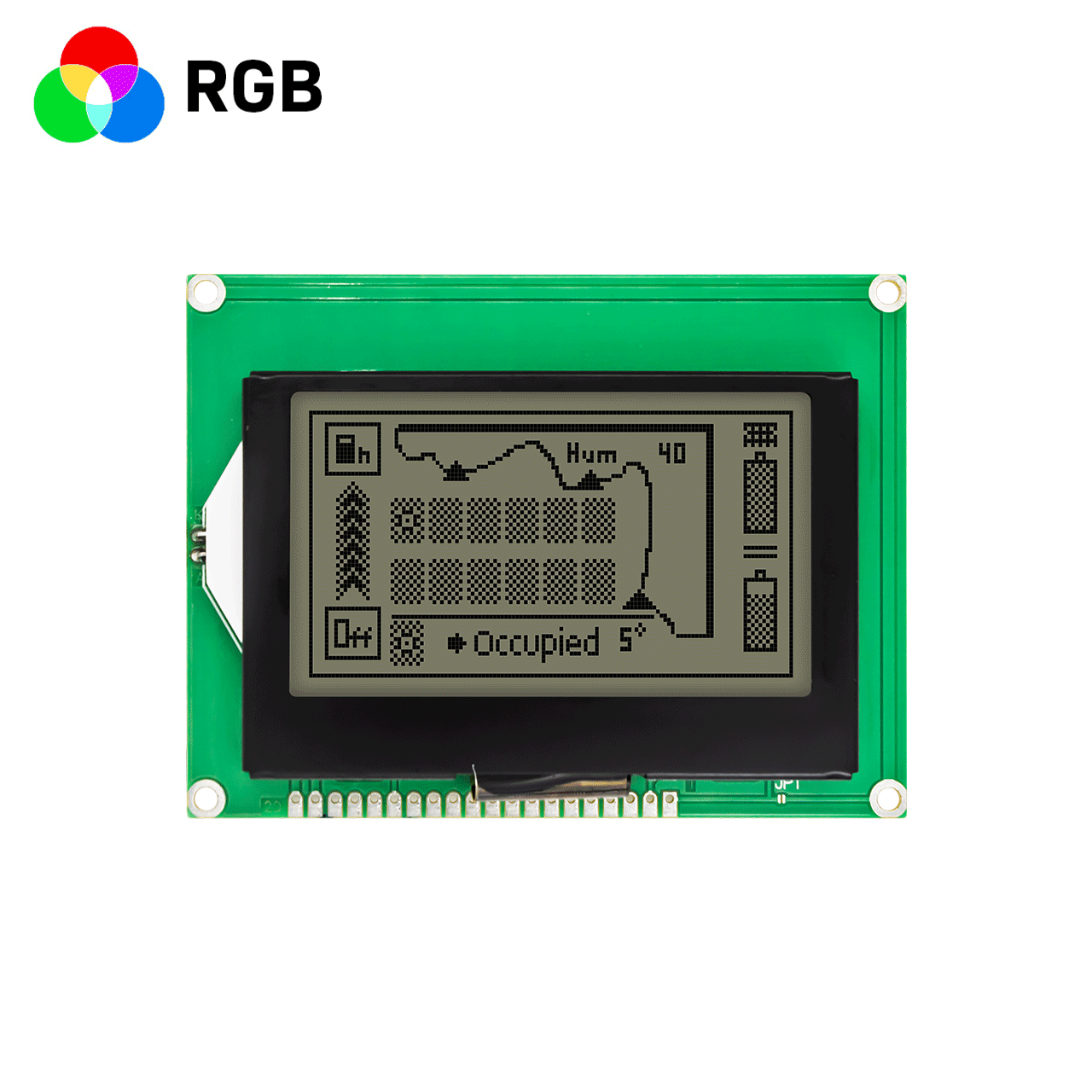 5V 12864 Graphic LCD Display Module - 128x64 Dots, Blue Backlight