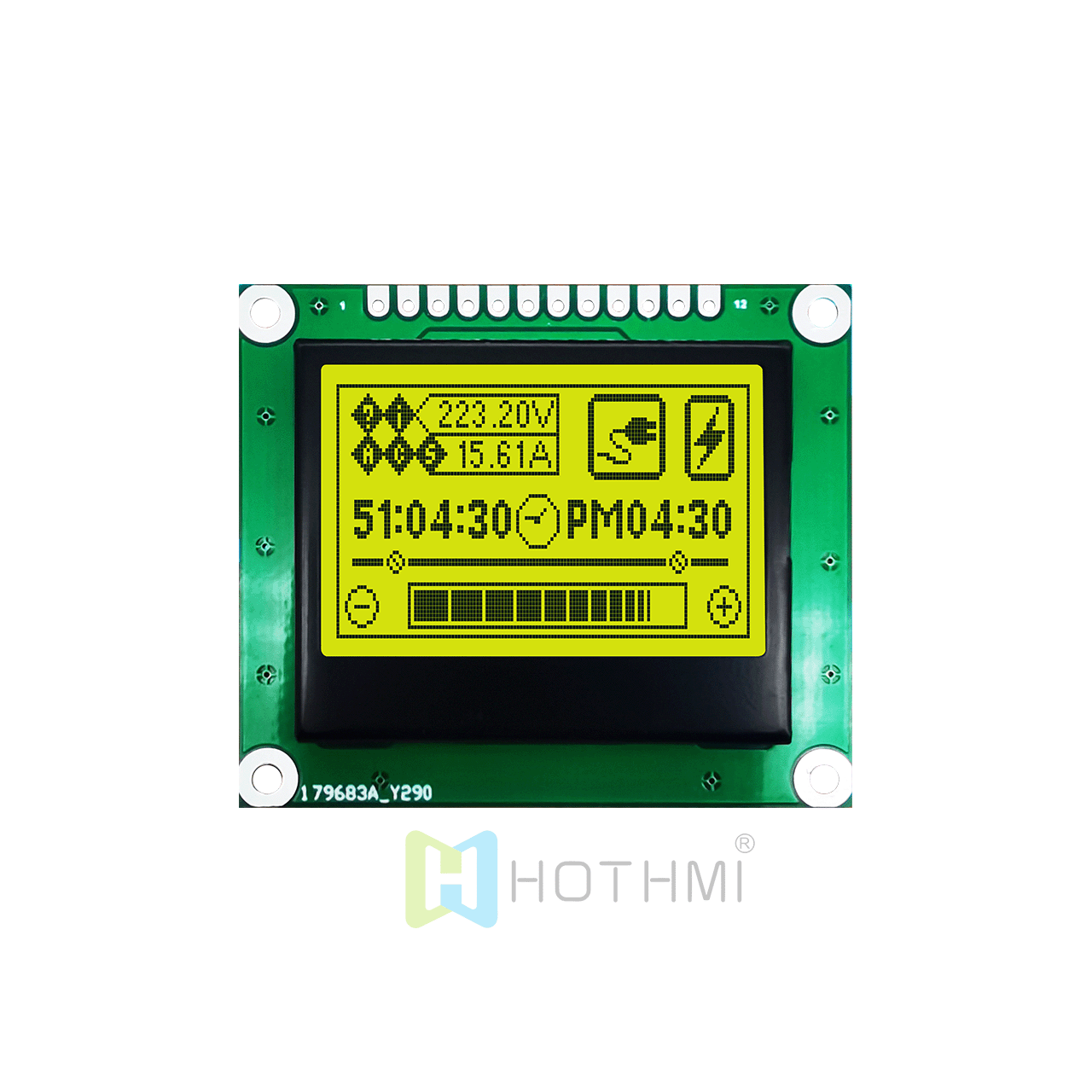 1.7 inch LCD 128x64 Graphic LCD Display | ST7567 | SPI Interface | Graphic Module Display, STN + Yellow-Green Backlight | With Datasheet