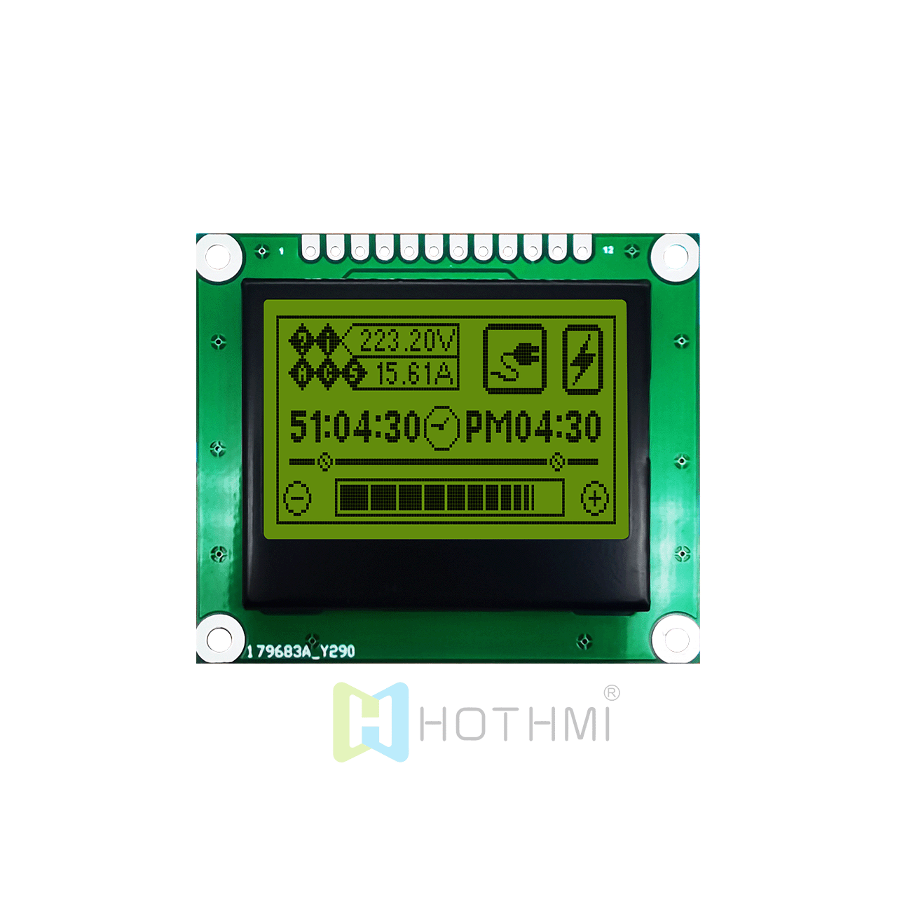 1.7 inch LCD 128x64 Graphic LCD Display | ST7567 | SPI Interface | Graphic Module Display, STN + Yellow-Green Backlight | With Datasheet