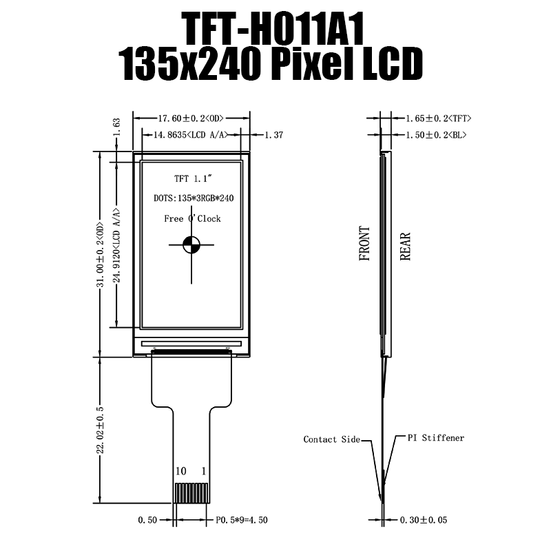 1.1 inch LCD Display Sreen | 135x240 SPI | ST7789H2