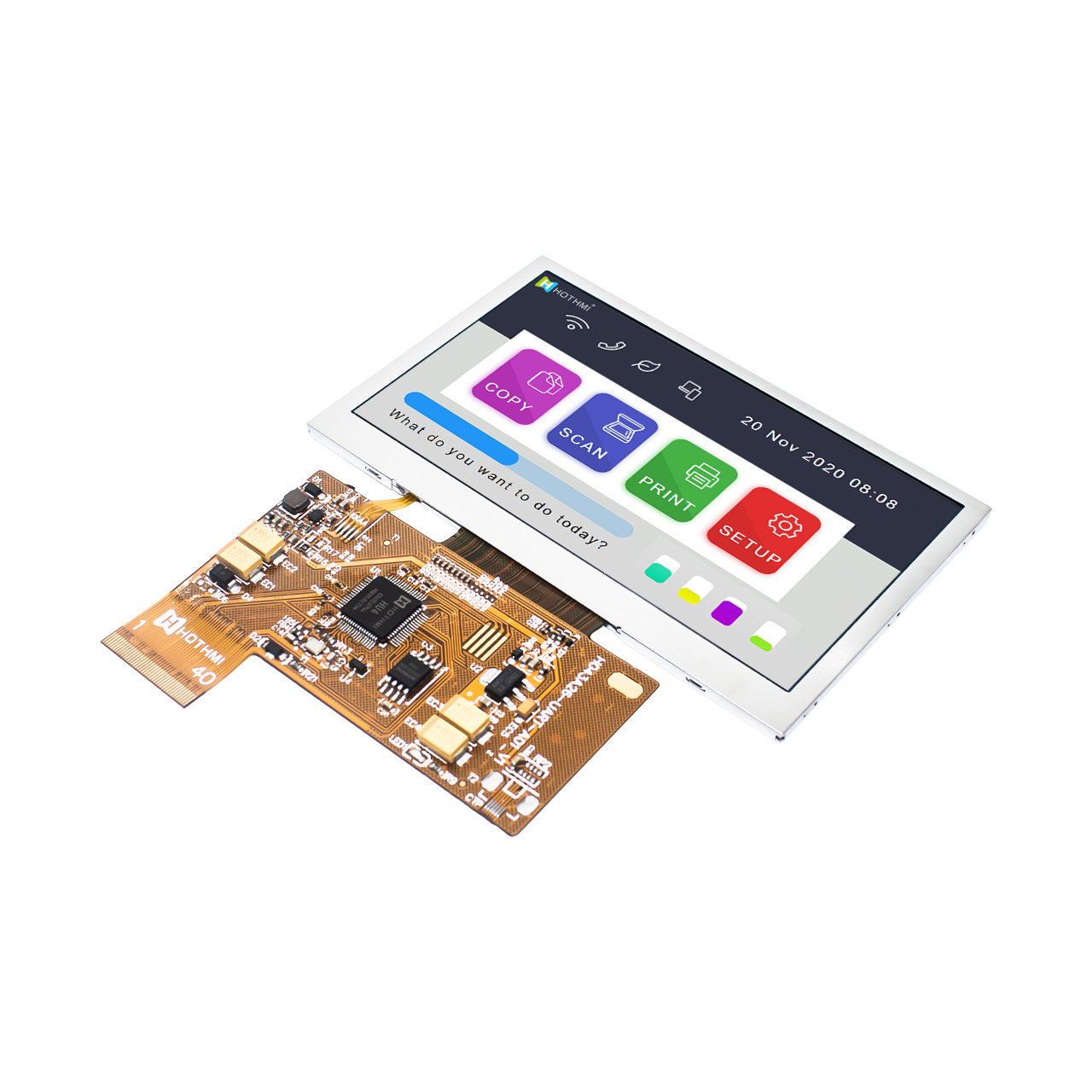 4.3-inch high brightness color TFT display module UART smart serial port screen/IPS full-view TFT with board module/800x480 resolution