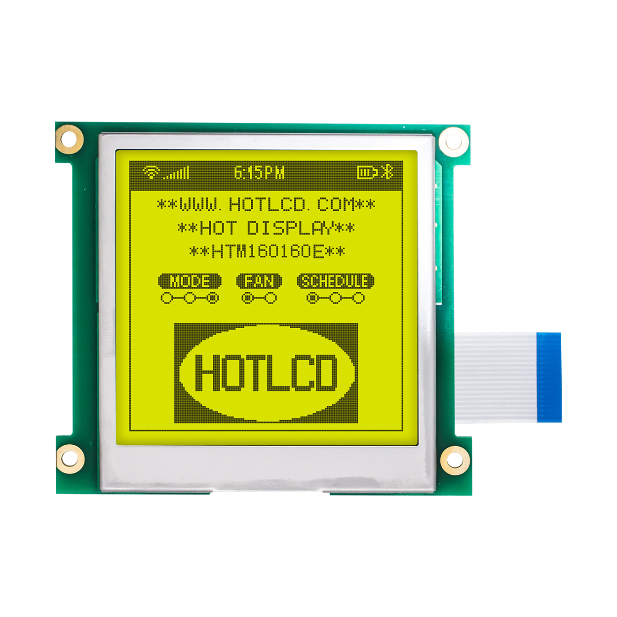 Graphic LCD Module | STN+ | 8.9" 160X160 Yellow-Green Backlight | UC1698 | MCU | Arduino | 3.3V