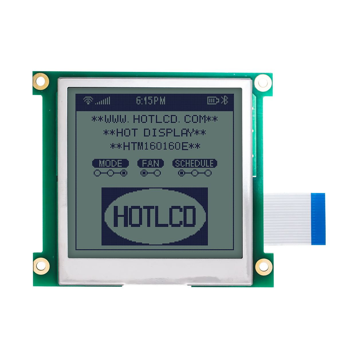 Graphic LCD Module | STN+ | 8.9" 160X160 Yellow-Green Backlight | UC1698 | MCU | Arduino | 3.3V