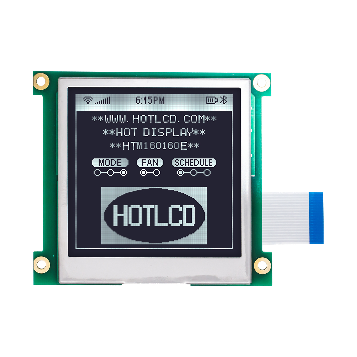 Graphic LCD Module | DFSTN- | 8.9" 160X160 White on Black | UC1698 | MCU | Arduino | 3.3V