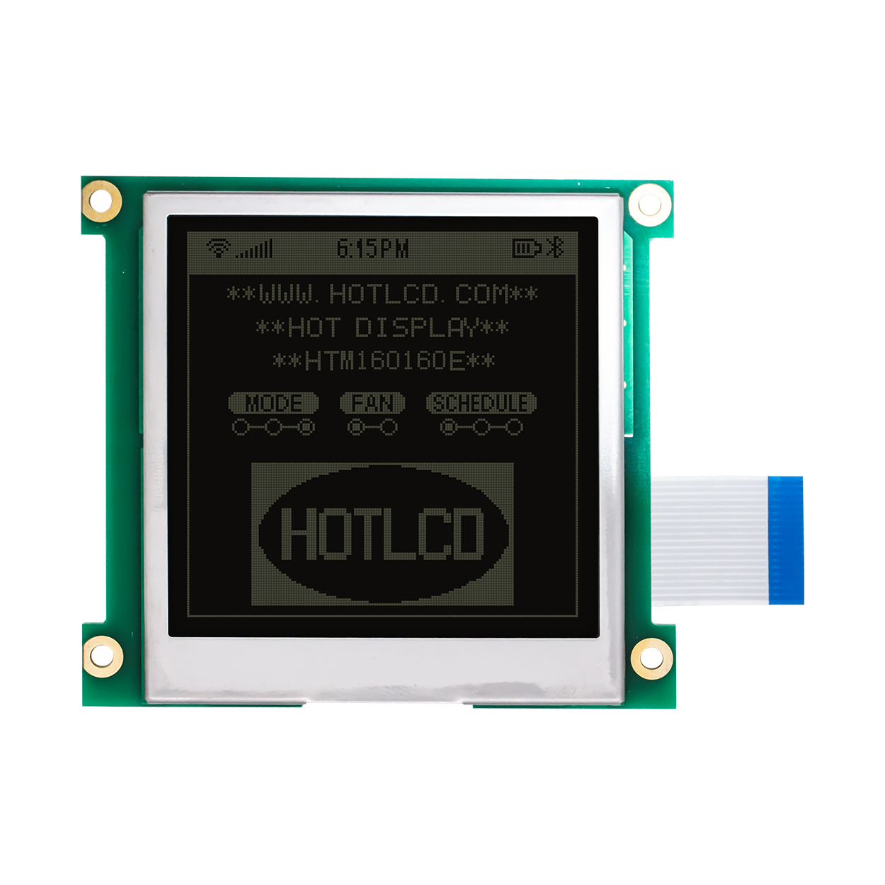 Graphic LCD Module | DFSTN- | 8.9" 160X160 White on Black | UC1698 | MCU | Arduino | 3.3V