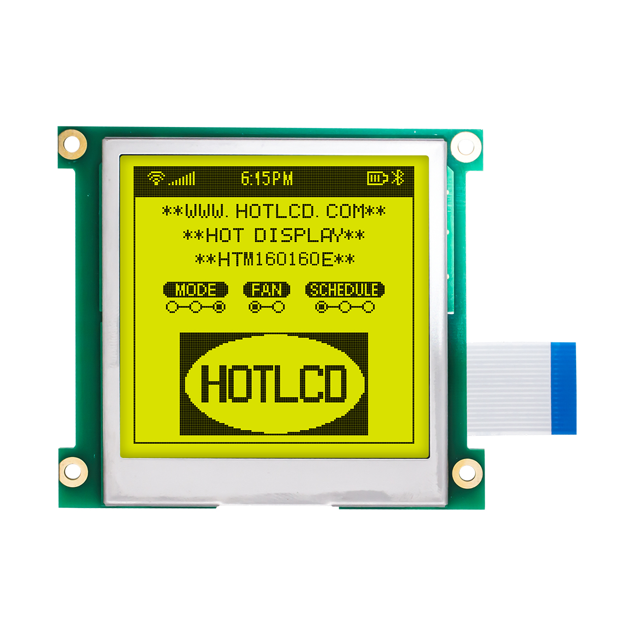 Graphic LCD Module | STN+ | 8.9" 160X160 Yellow-Green Backlight | UC1698 | MCU | Arduino | 3.3V
