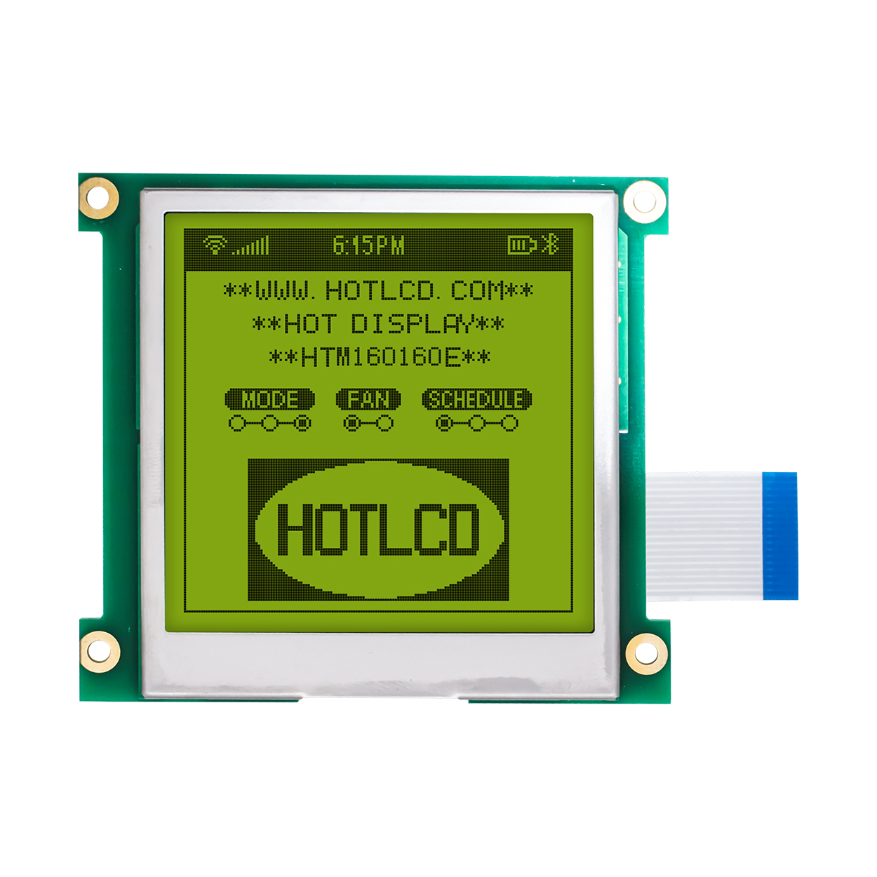 Graphic LCD Module | STN+ | 8.9" 160X160 Yellow-Green Backlight | UC1698 | MCU | Arduino | 3.3V