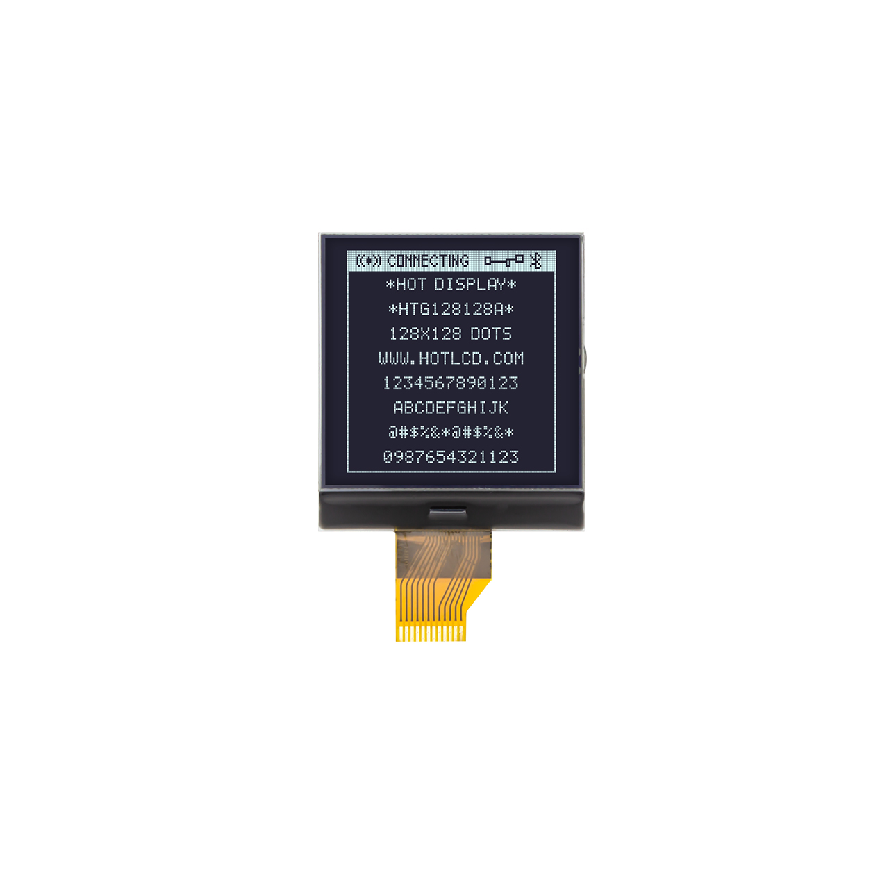 2.2 inch 128X128 Graphic COG LCD | DFSTN - | Black background with white text | SPI | UC1617S | Arduino