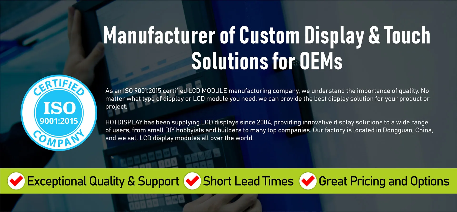 China LCD TFT Display Manufacturer, Global Supplier