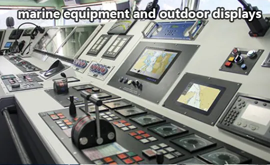 What are the requirements for marine equipment and outdoor displays?