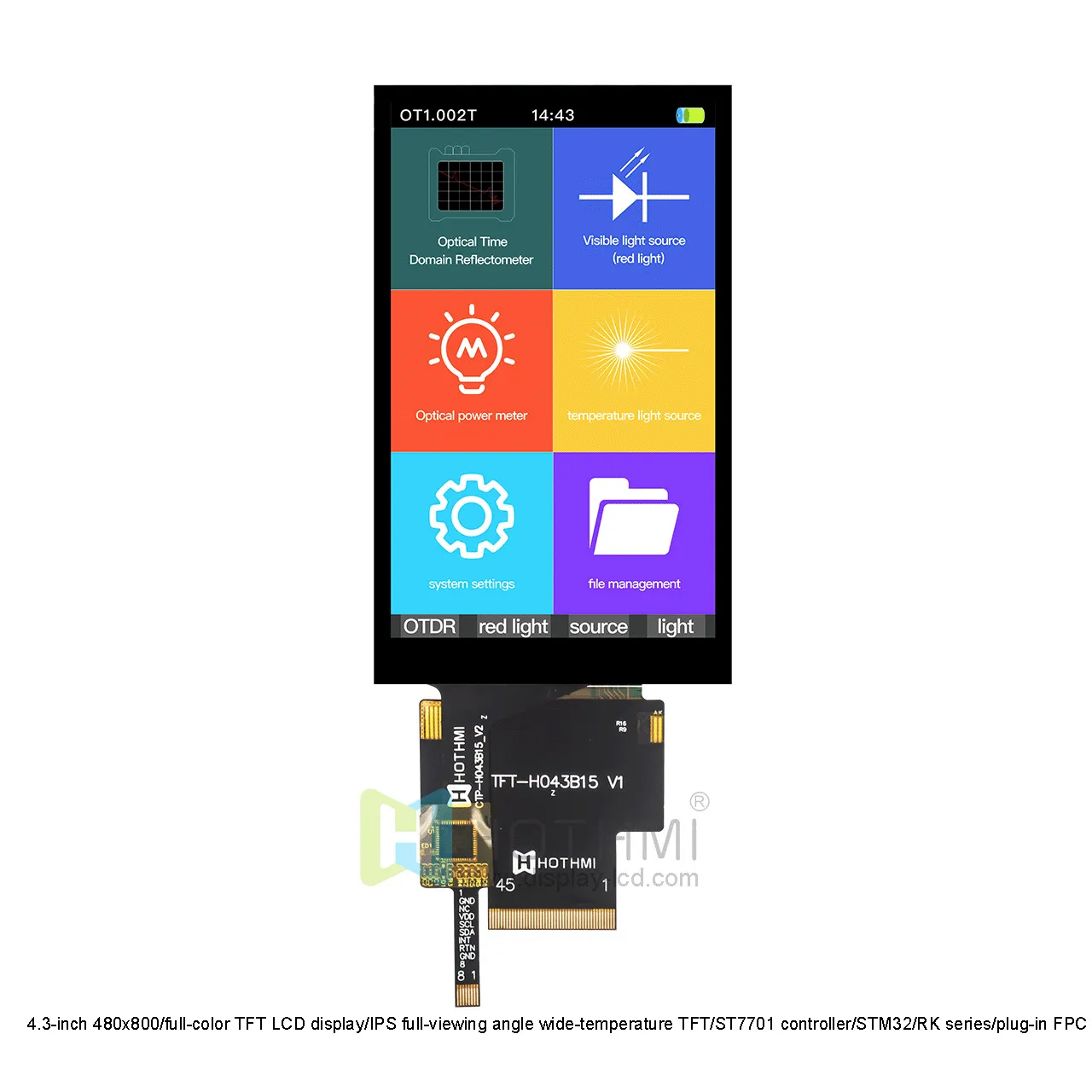 4.3 inch Capacitive Touch TFT LCD Display with ST7701 Controller