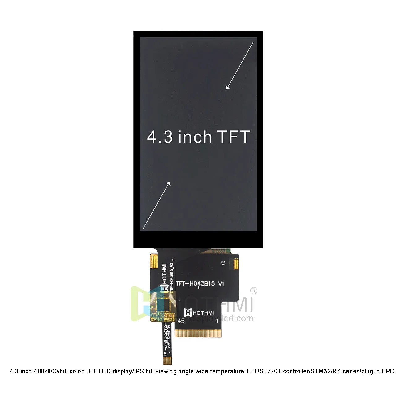 4.3 inch Capacitive Touch TFT LCD Display with ST7701 Controller