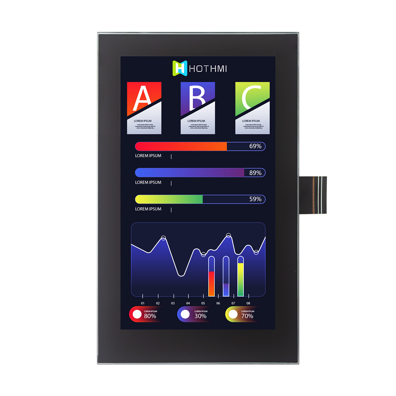 5 inch TFT LCD screen 720x1280 MIPI interface explosion proof panel