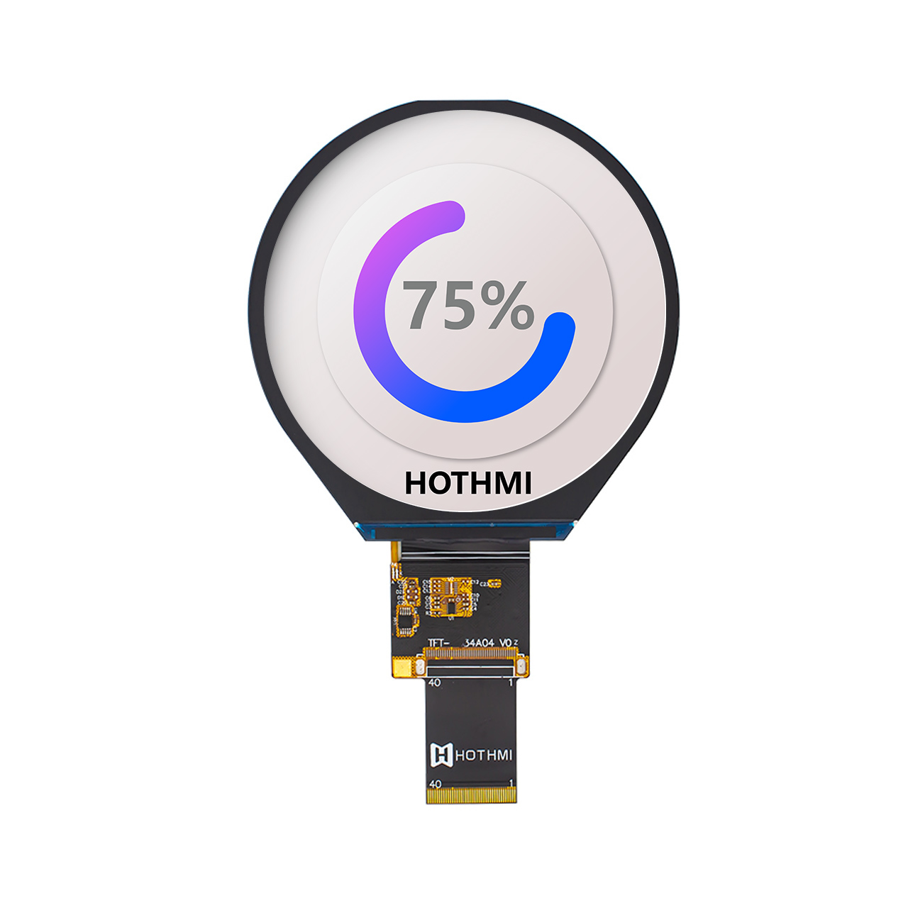 3.4 inch Round TFT LCD Display for outdoor With 800x800 Resolution 