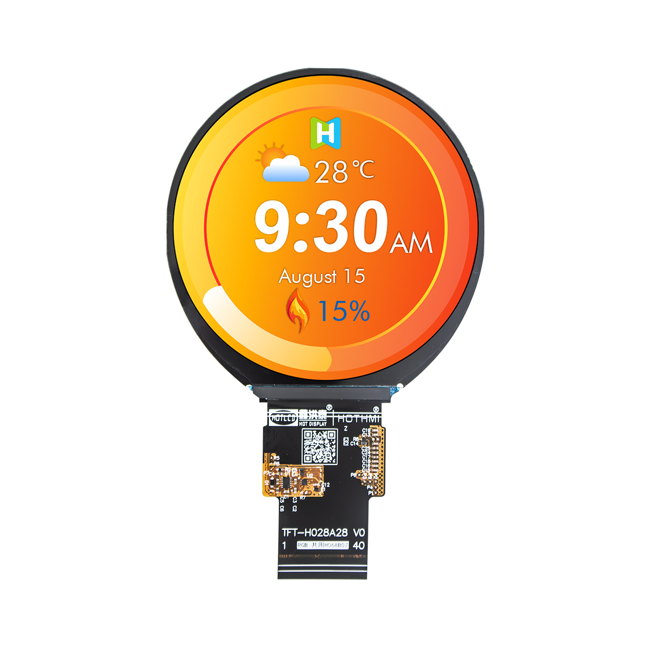 2.8 inch IPS circular TFT HD display incell 540x540 dots RGB AXS15260D