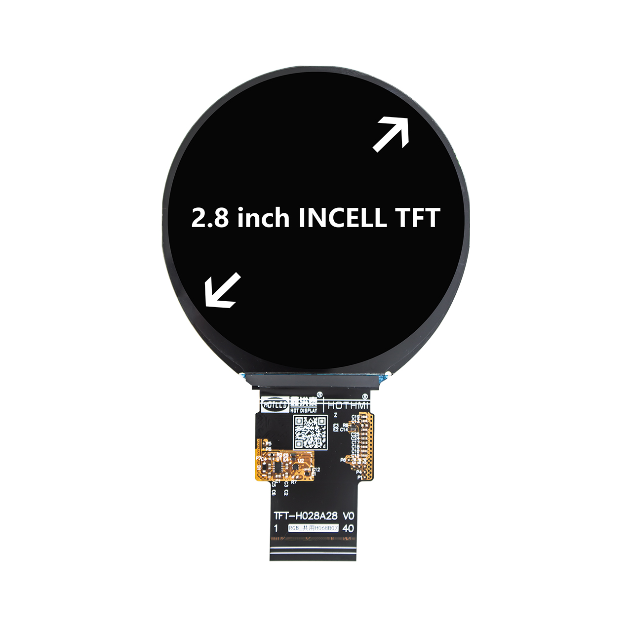 2.8 inch IPS circular TFT HD display incell 540x540 dots RGB AXS15260D