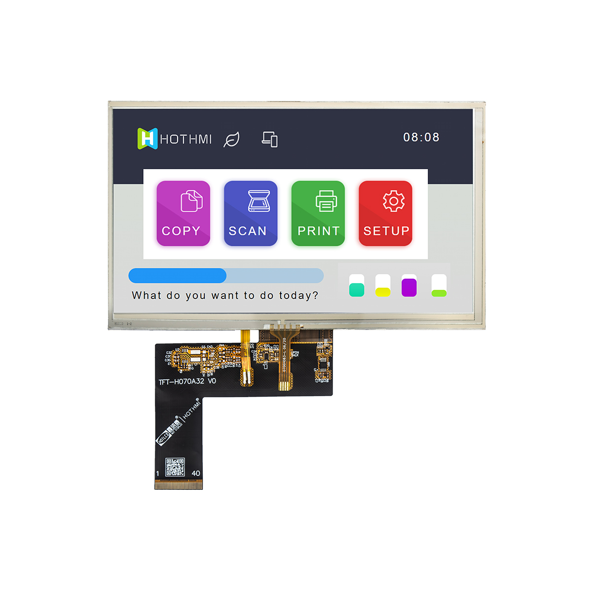 7 Inch IPS Viewing Angle TFT Display with RGB Interface 800x480 Resolution