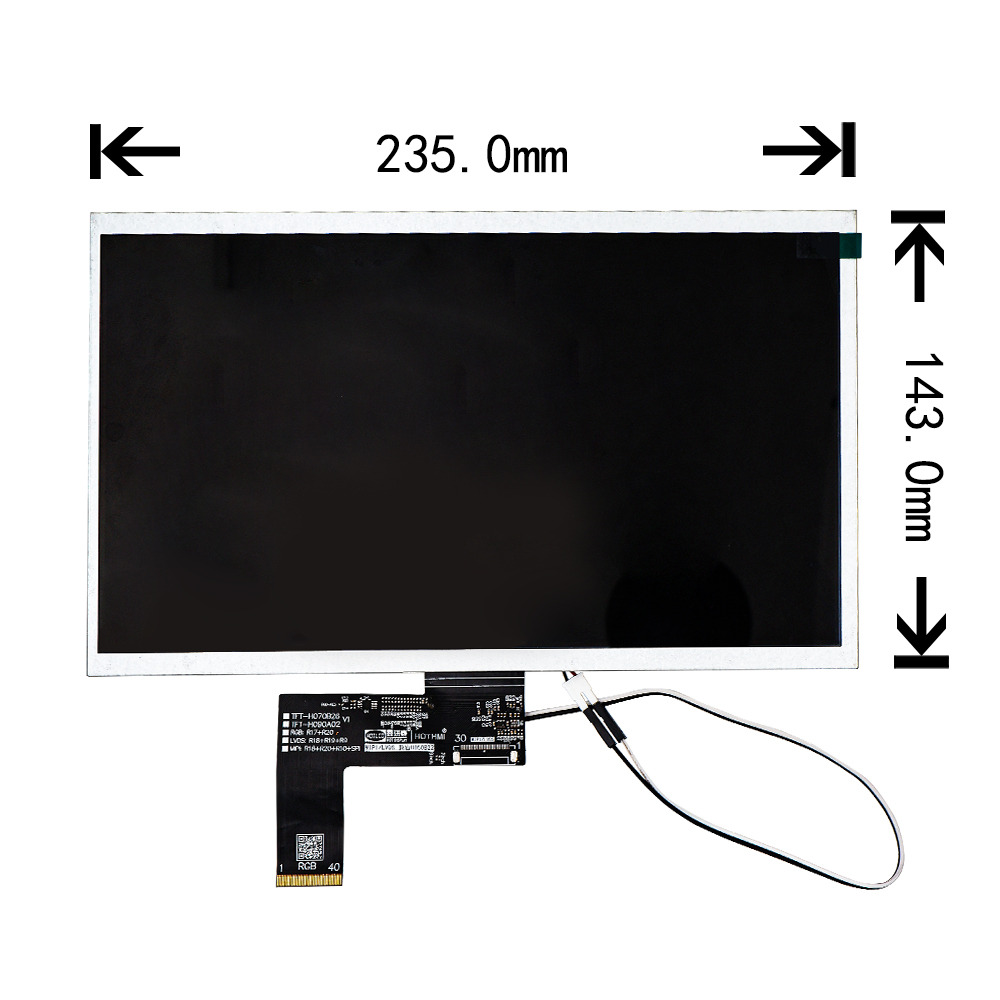 10.1-Inch Sunlight Readable TFT LCD 1024x600 RGB Interface 1000nits Display