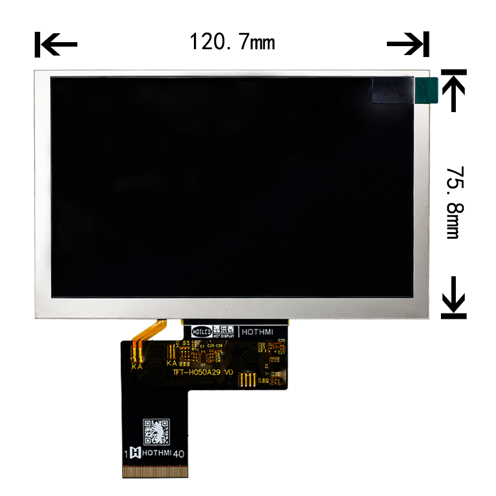 5.0-Inch Ultra-High Brightness TFT LCD Module 800x480 Sunlight Readable Display