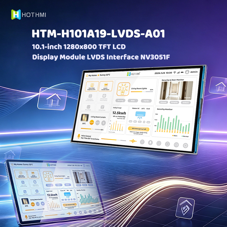 10.1-inch 1280x800 TFT LCD Display Module LVDS Interface NV3051F 