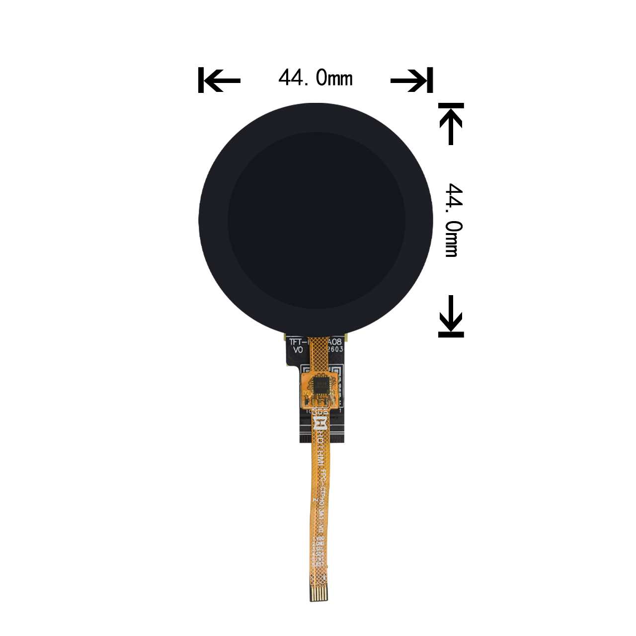 1.3-Inch Round TFT LCD Display Capacitive Touchscreen Panel 360x360 Resolution MIPI DSI Interface 
