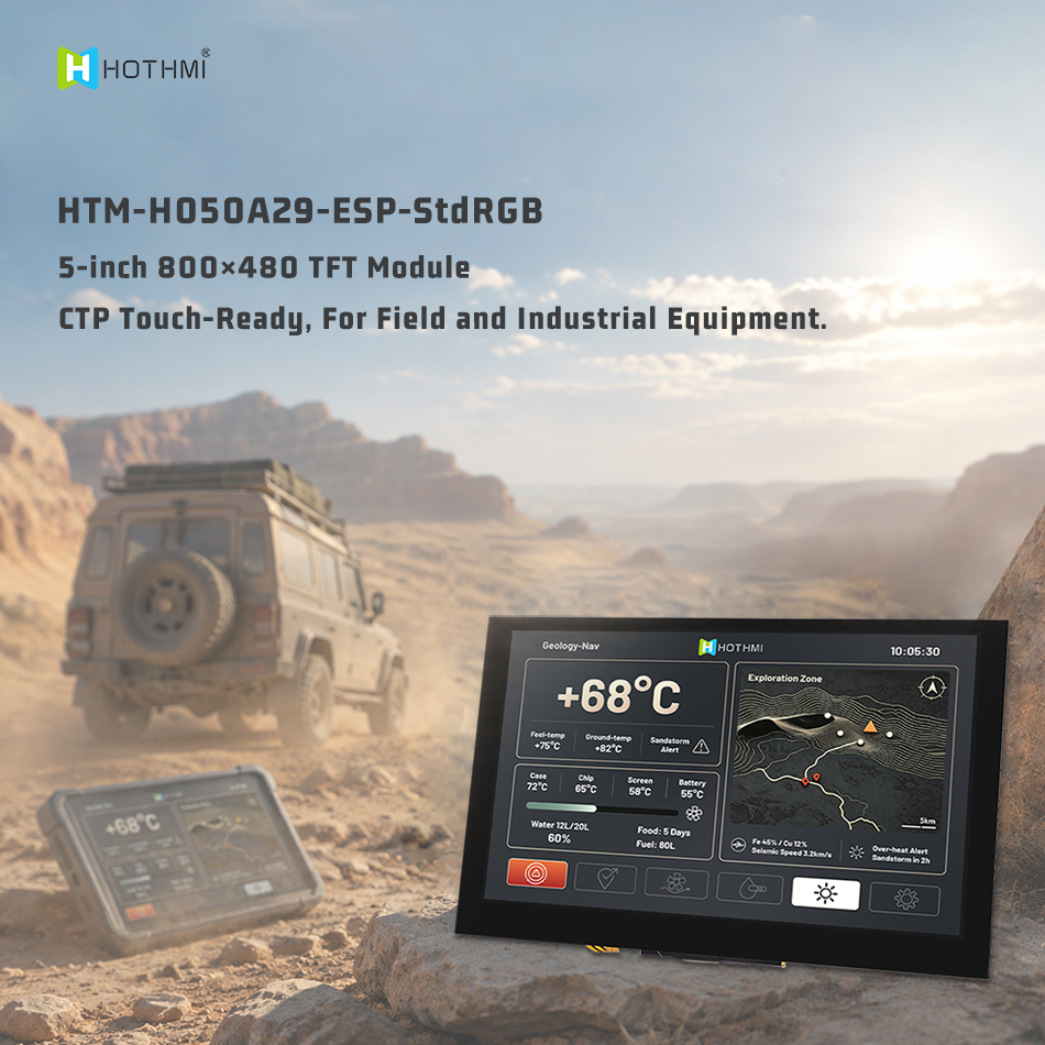 5-inch ESP32 TFT LCD Module High Brightness HMI Display