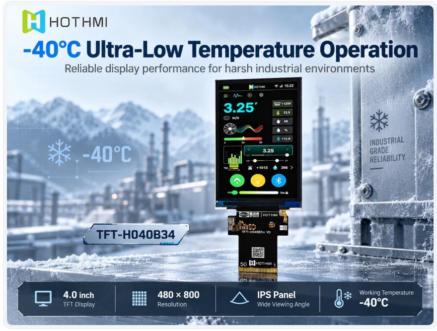 4.0-inch Ultra-low Temperature LCD Solution for Automotive Display
