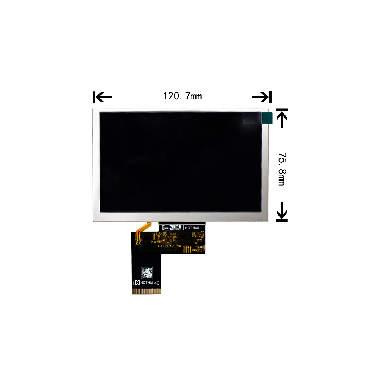 5.0-Inch Ultra-High Brightness TFT LCD Module 800x480 Sunlight Readable Display